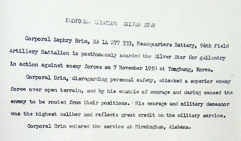 Named and Cased Korean War Posthumous Silver Star and Purple Heart to an African American Artilleryman — image 11