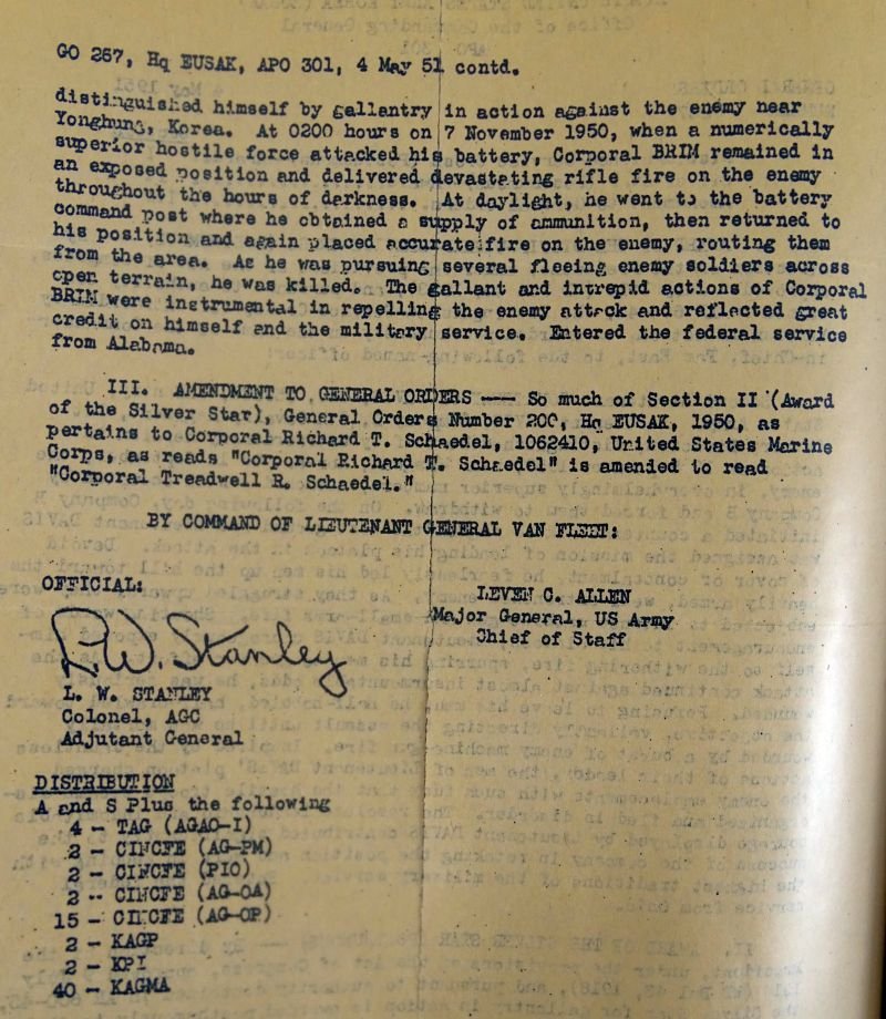 Named and Cased Korean War Posthumous Silver Star and Purple Heart to an African American Artilleryman — image 8