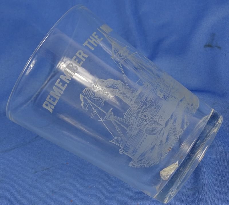 Spanish American War 'Remember the Maine!' Glass — image 4