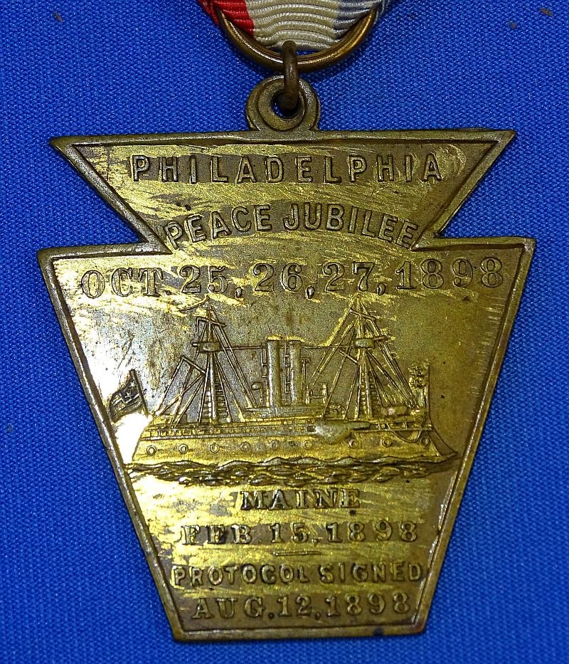 1898 Spanish American War Philadelphia Peace Jubilee Medal — image 2