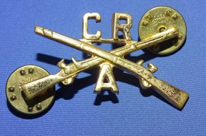 Officer's Infantry CR Co A Collar Insignia