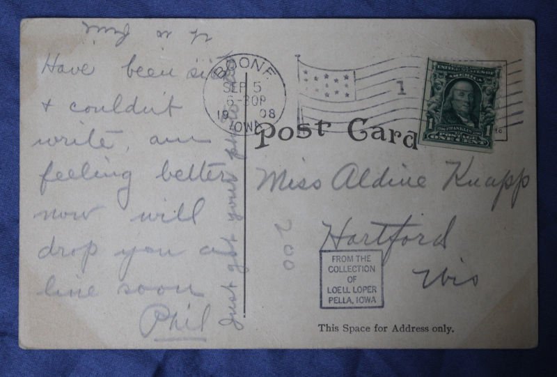 GAR Parade Boone IA Postcard — image 2