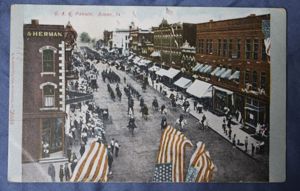 GAR Parade Boone IA Postcard