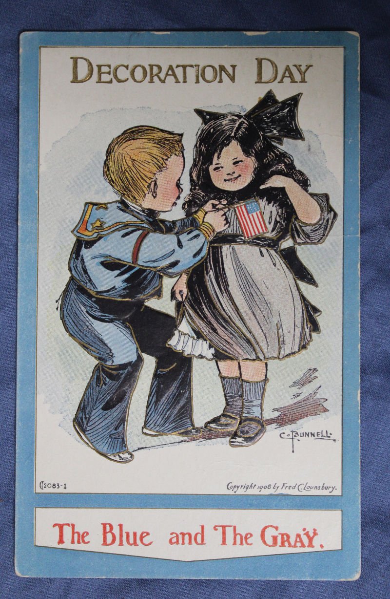 GAR Postcard Decoration Day The Blue and The Gray