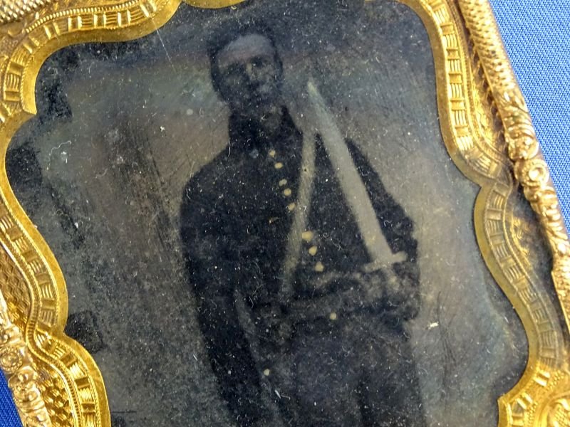 Civil War Sixth Plate Tintype of a Union Soldier with a Foot Artillery Sword — image 2