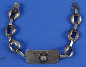 Sterling U.S. Marine Corps Bracelet with Droop Wing Eagle