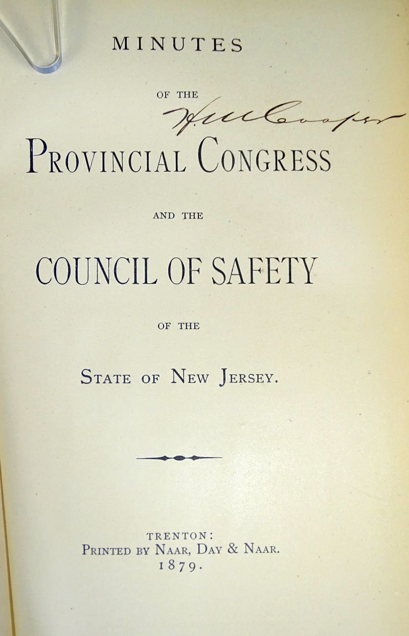 1879 Minutes of the Provincial Congress and the Council of Safety of the State of New Jersey