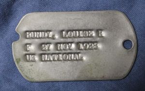 Louise R Bundy U.S. National Dependent Dog Tag