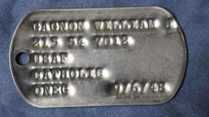 USAF Dog Tag William J Gagnon