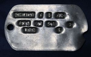 Korean War USN Navy Dog Tag J R Engle Jr