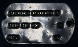 Korean War USN Navy Dog Tag George P Pierce