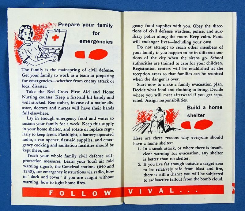1955 Cold War Civil Defense Booklet: Six Steps to Survival — image 2