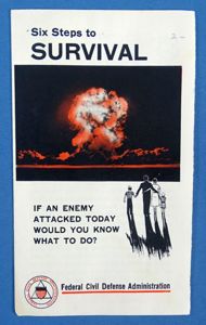 1955 Cold War Civil Defense Booklet: Six Steps to Survival
