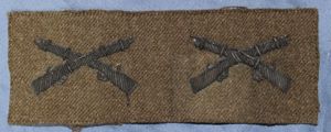 Pair WWII Bullion Infantry Officer's Rank Insignia