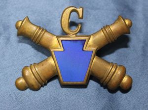 Pennsylvania National Guard Artillery Battery C Hat Insignia