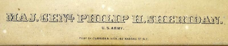 Framed Civil War Print of Major General Phillip Sheridan by Currier and Ives — image 2