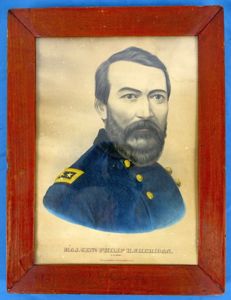 Framed Civil War Print of Major General Phillip Sheridan by …