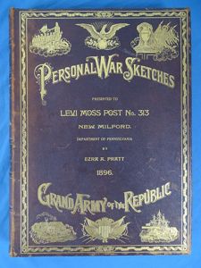 Large GAR Pennsylvania Levi Moss Post No. 313 Personal War …