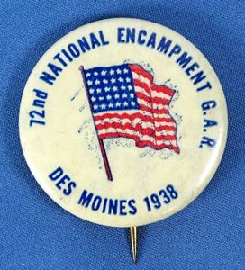 1938 GAR 72nd National Encampment Celluloid Pin