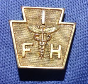 Pre WWI Gilt Keystone Field Hosp Co I Collar Disk