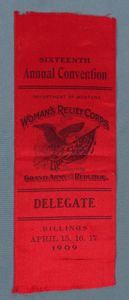 1909 Woman's Relief Corps 16th Annual Convention Delegate Ribbon