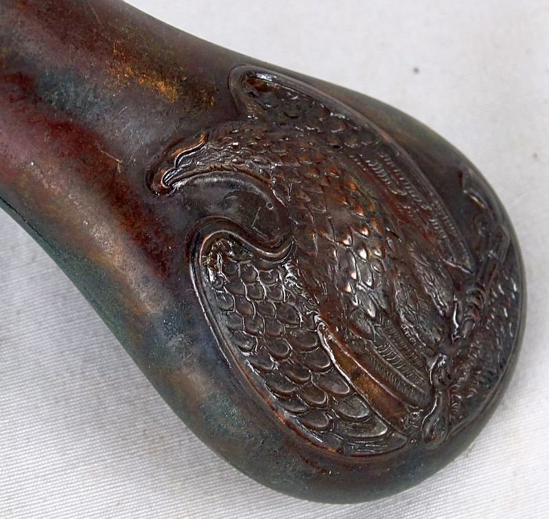 Small Copper Eagle Pistol Powder Flask — image 3