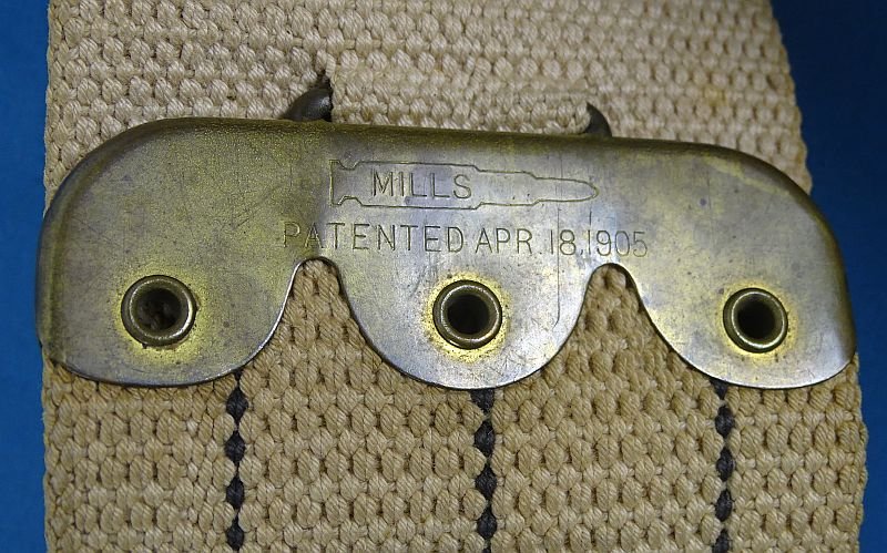 U.S. Army Mills Patent 1885 Buckle on 1905 Patent Cartridge Belt — image 5