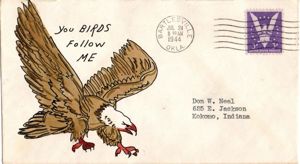 1944 Hand Painted Cover 'You Birds Follow Me'