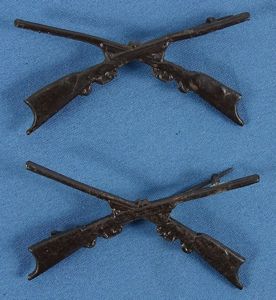 Pair WWI French Made Infantry Officer Collar Insignia