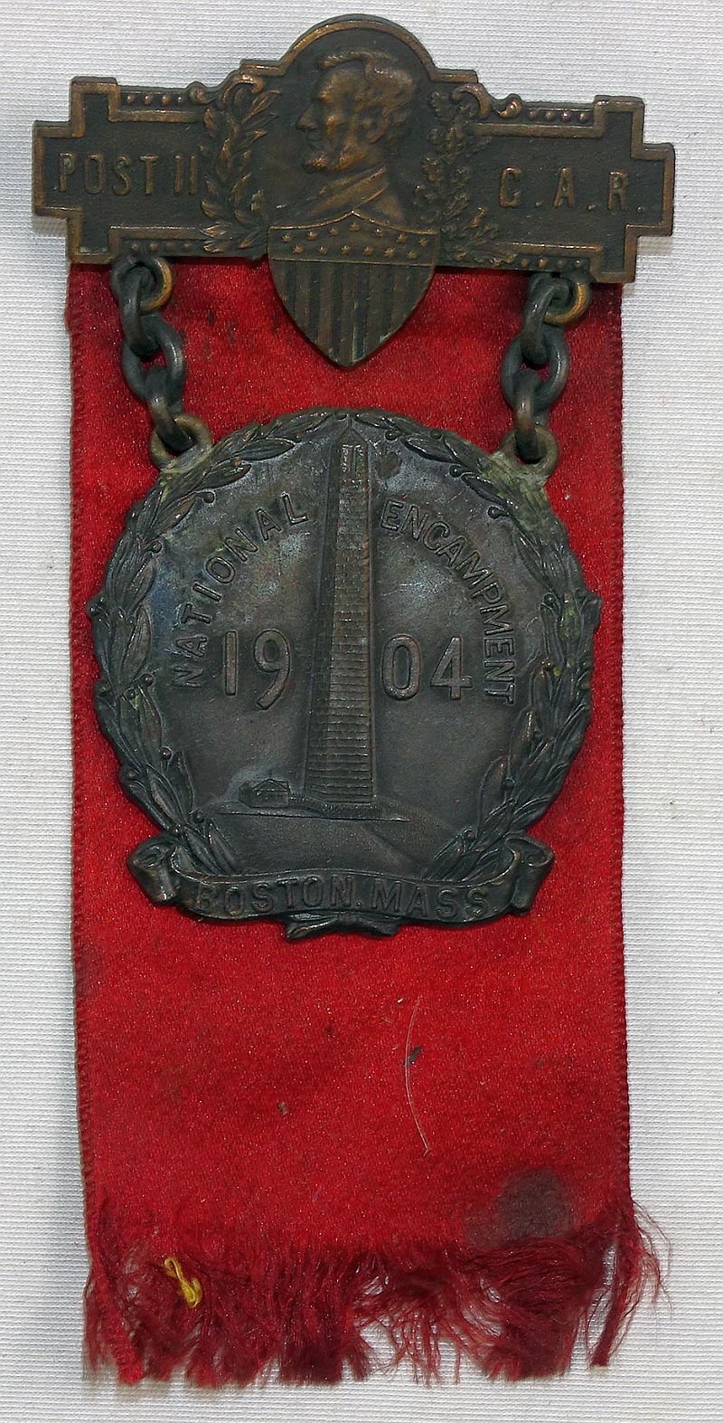1904 GAR Post 11 National Encampment Boston Badge