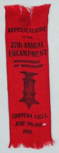 1903 GAR Department of Wisconsin 37th Annual Encampment Representative Ribbon