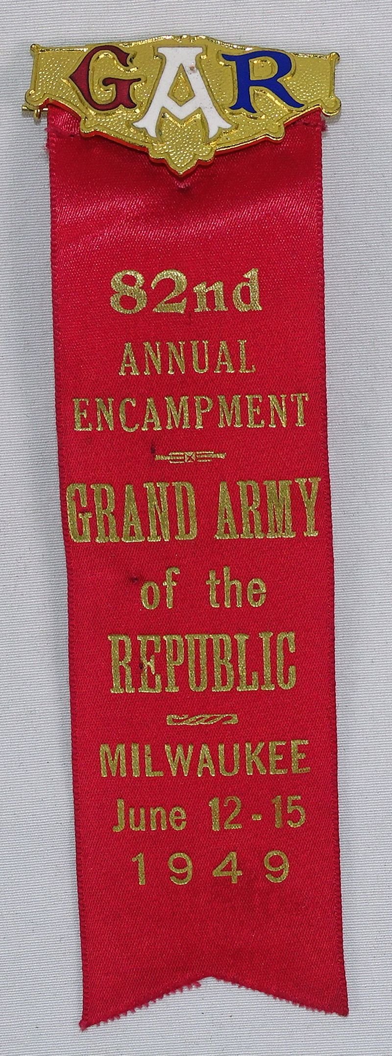 1949 GAR 82nd Annual Encampment Ribbon