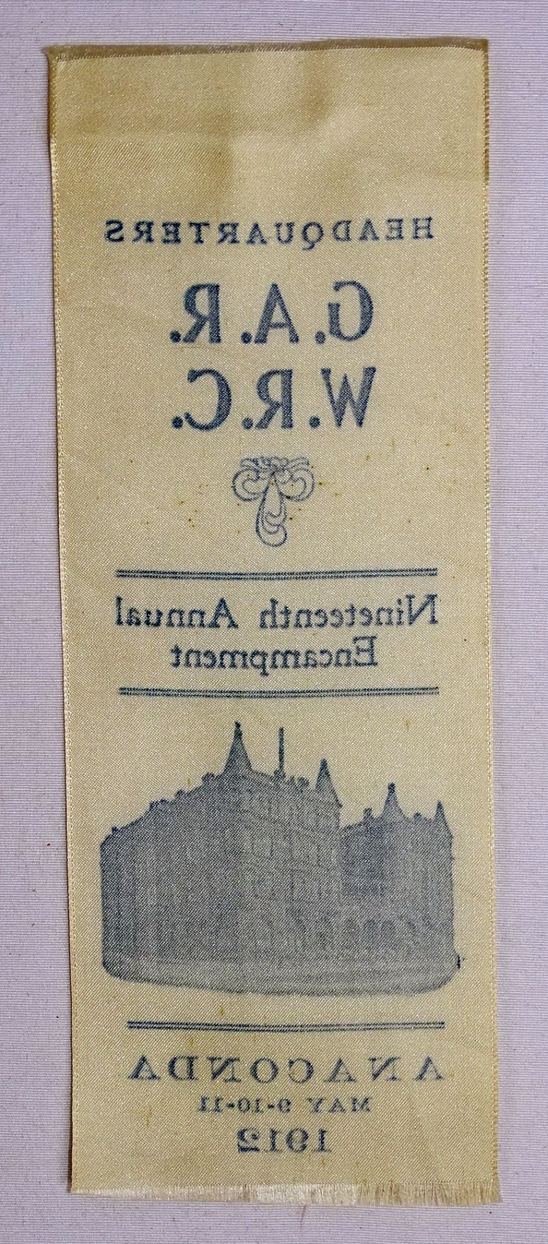 1912 Headquarters GAR / WRC 19th Annual Encampment Ribbon — image 2