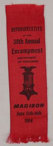 1904 GAR Department of Wisconsin 38th Annual Encampment Representative Ribbon