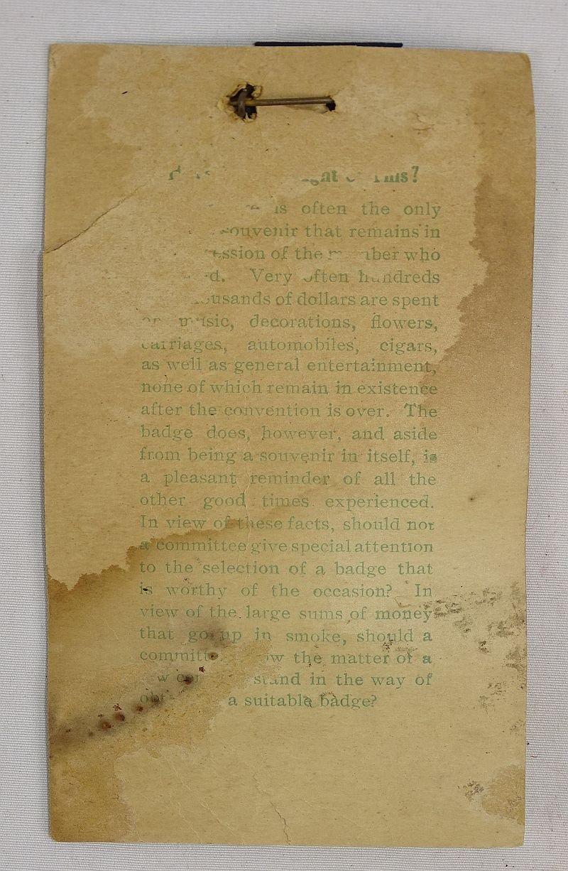 1927 GAR Department of Wisconsin 61st Encampment Badge on Retailer Card — image 2