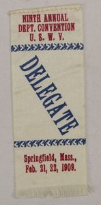 1909 United Spanish War Veterans Massachusetts Department Convention Delegate Ribbon
