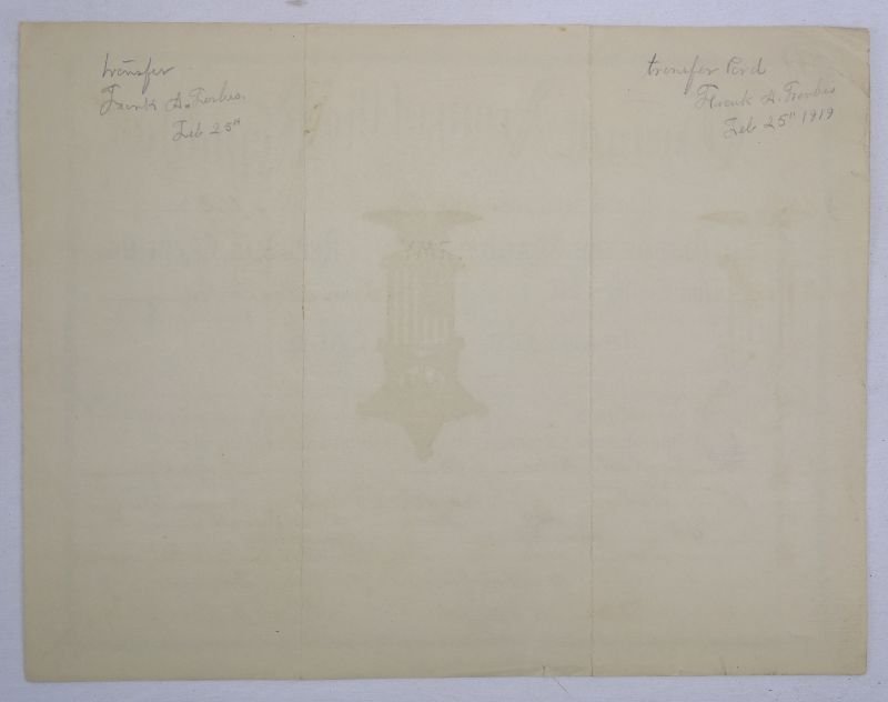 1919 GAR Department of Massachusetts Transfer Certificate for a Veteran of the 9th Maine Infantry Regiment — image 2