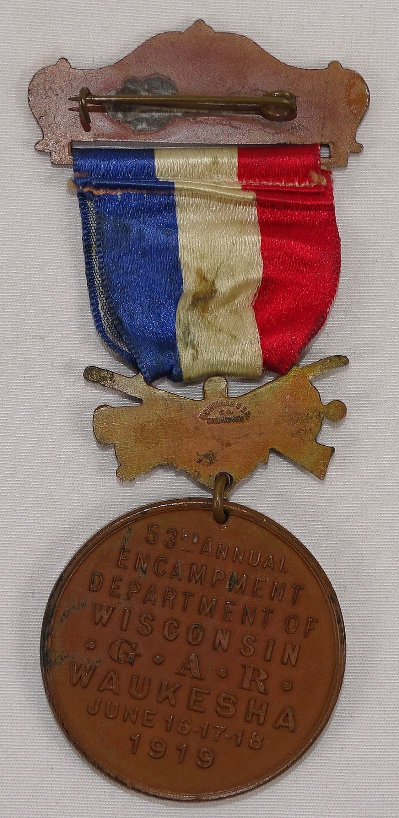 1919 GAR Department of Wisconsin 53rd Annual Encampment Badge — image 2