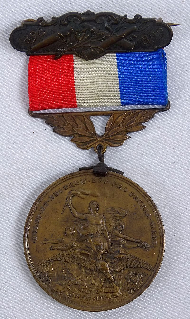 Cased and Named Colorado Spanish American War Medal in Mailing Box — image 2