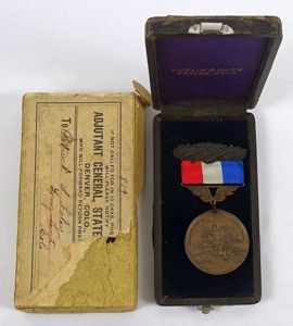 Cased and Named Colorado Spanish American War Medal in Mailing …