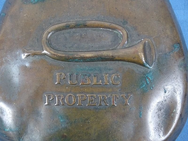 Brass 'Public Property' Powder Flask — image 2