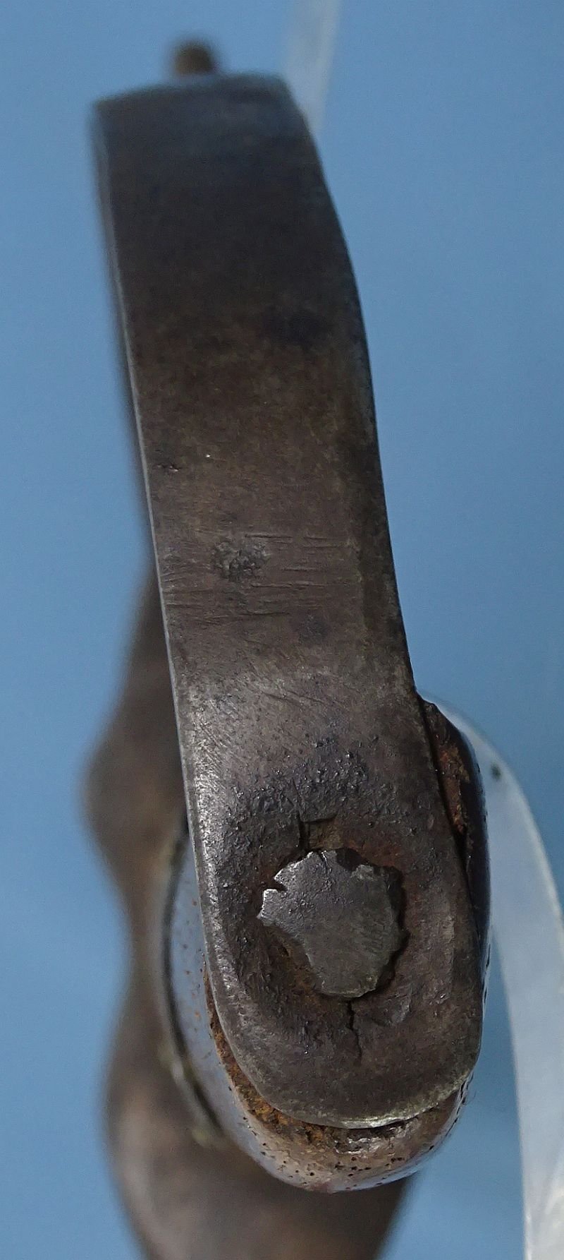 Confederate D Guard Bowie Knife with Tooled Leather Sheath and Shiloh Attribution Plate on a GAR Donation Plaque — image 12