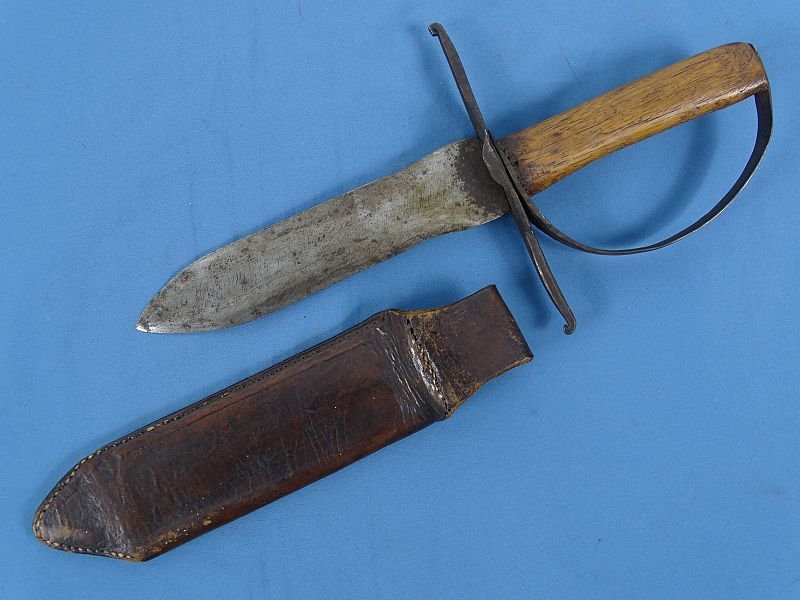 Confederate D Guard Bowie Knife with Tooled Leather Sheath and Shiloh Attribution Plate on a GAR Donation Plaque — image 3