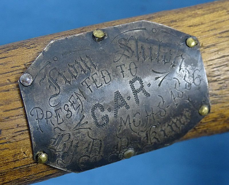 Confederate D Guard Bowie Knife with Tooled Leather Sheath and Shiloh Attribution Plate on a GAR Donation Plaque — image 8