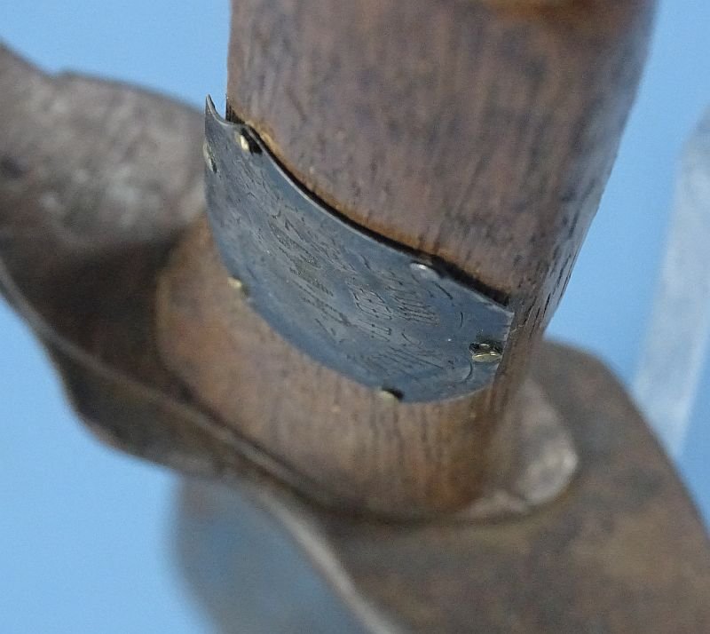 Confederate D Guard Bowie Knife with Tooled Leather Sheath and Shiloh Attribution Plate on a GAR Donation Plaque — image 9