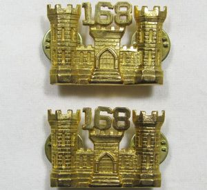 Pair 168th Engineer Regiment Officer's Collar Insignia