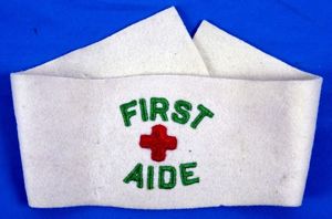 WWI 'First Aide' Red Cross Armband