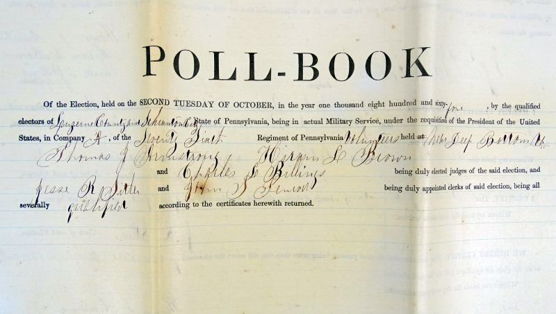 76th Pennsylvania Volunteer Regiment 'Keystone Zouaves' October 1864 Election Poll Book — image 2