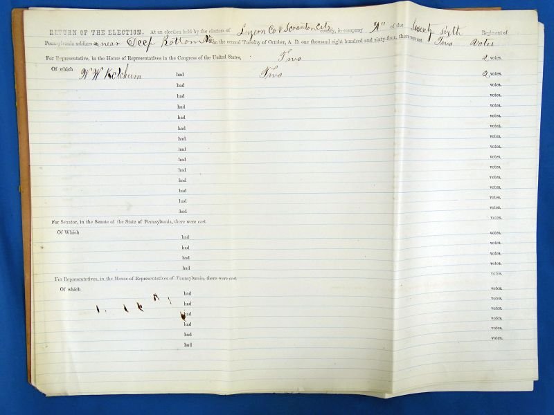 76th Pennsylvania Volunteer Regiment 'Keystone Zouaves' October 1864 Election Poll Book — image 6