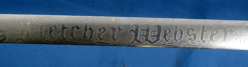 Etched GAR Civil War Veteran Sword of Massachusetts 'Fletcher Webster Post 13' by Ames — image 5